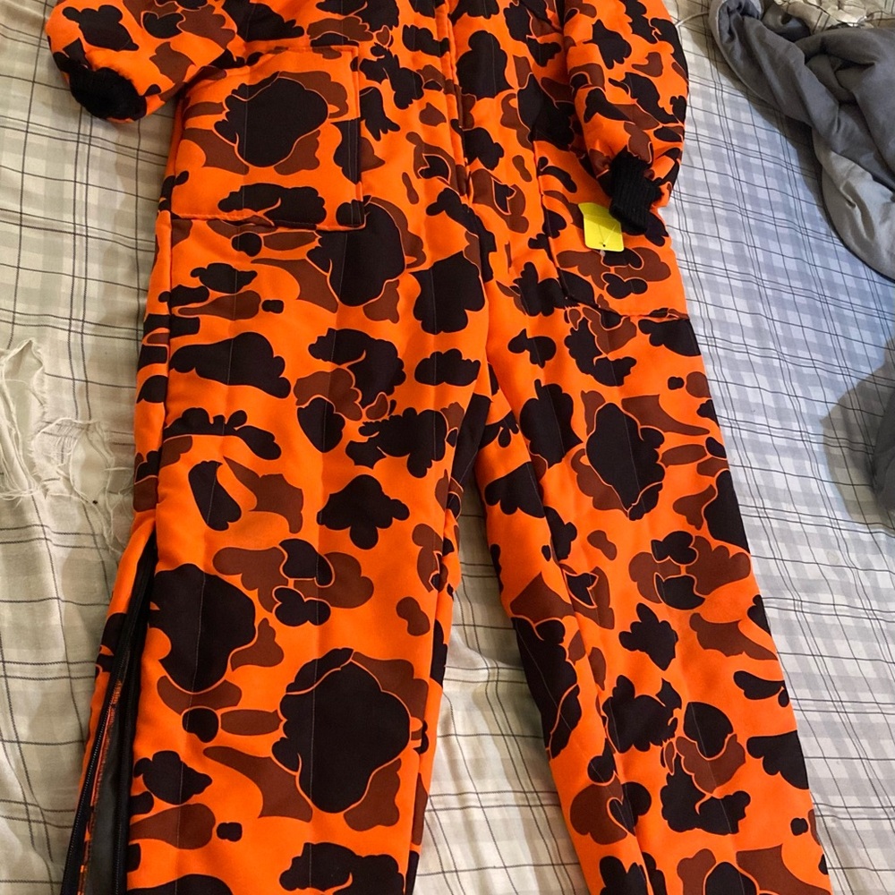 Highland Mills Blaze Orange Camo Insulated Overalls Size Large-New with Tags